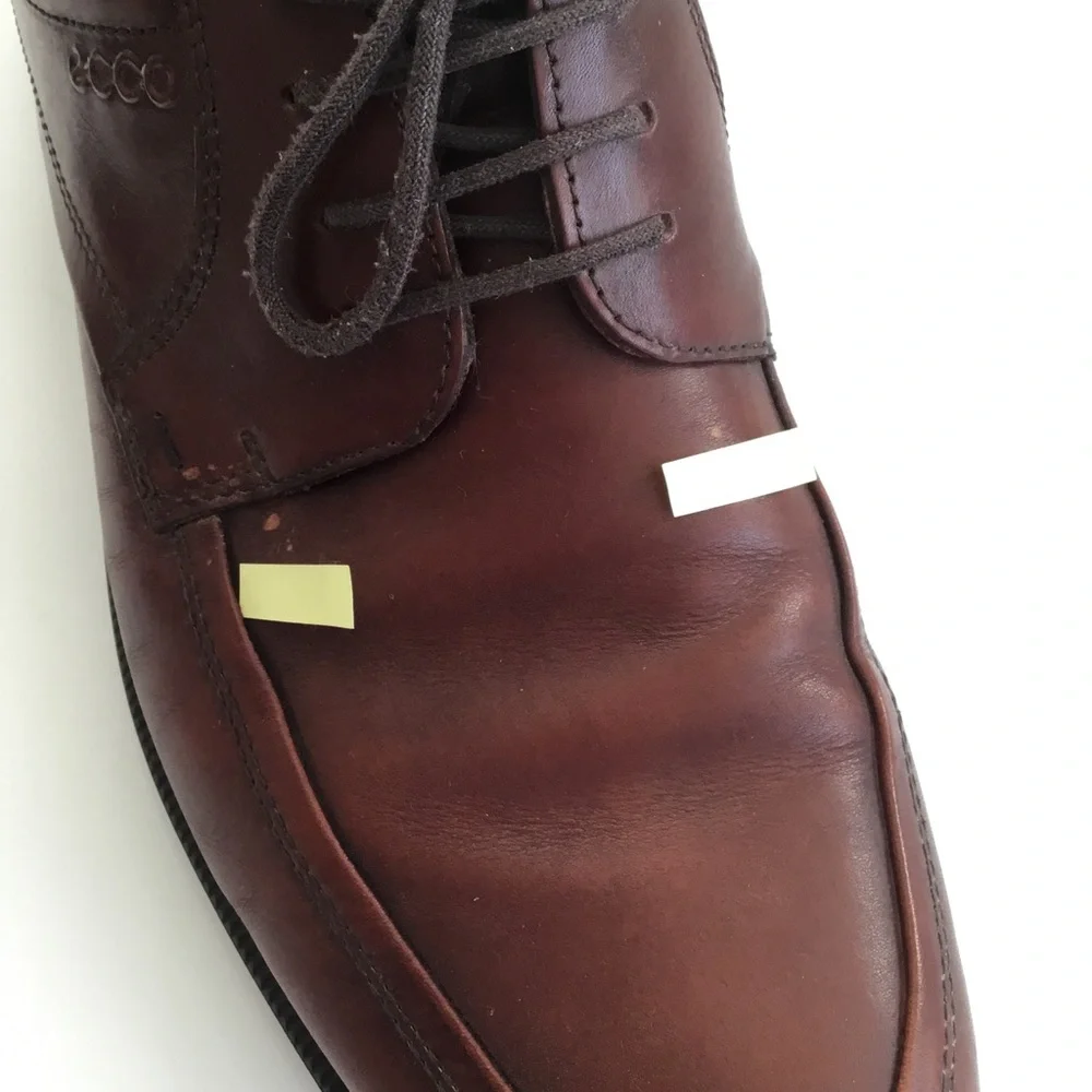 Ecco Mens Brown Leather Oxford Casual Shoes Lace Up Size 45 EU
